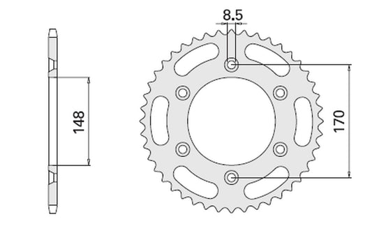 REAR SPROCKET 804 42 SUZUKI DR 600/650/800 88-95 (JTR828.42)
