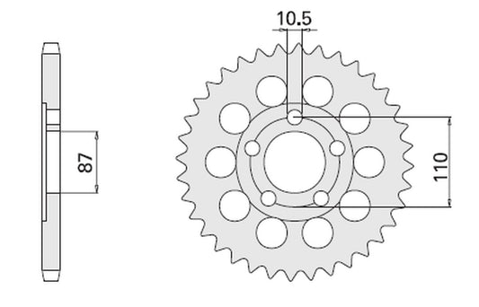 REAR SPROCKET 824 46 SUZUKI RF 600, GSXR1100 86-88, GSX600F 89-91 (CHAIN 530) (JTR829.46)