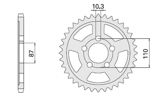 REAR SPROCKET 828 49 SUZUKI GSX/GXF 400