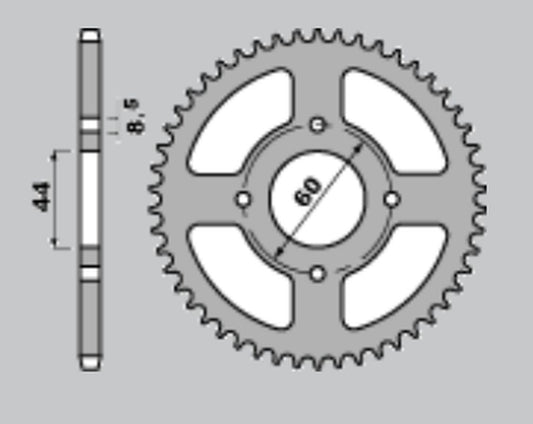 REAR SPROCKET 832 38 YAMAHA DT 80 MX