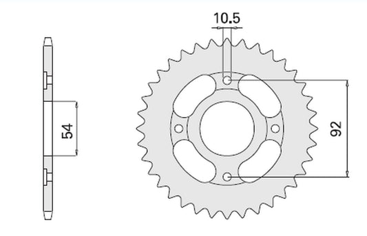 REAR SPROCKET 835 45 YAMAHA RD 125, SR 125