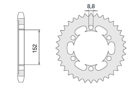 REAR SPROCKET 841 42 YAMAHA SR 500 78-80, XT 500 76-80 (CHAIN 530)
