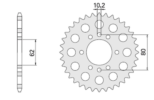 REAR SPROCKET 843 49 YAMAHA DT 80 LC