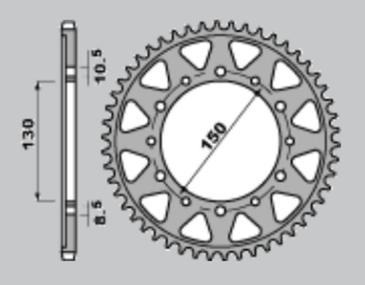 REAR SPROCKET 860 42 YAMAHA FZS600 FAZER 96-03 (JTR859.42)