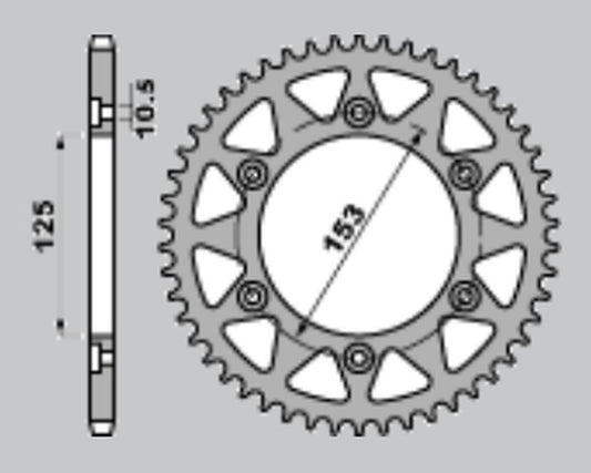 REAR SPROCKET ALUMINUM T7075 (ERGAL) HONDA CRF250L 13-20, XR250R/L/R 91-96, XR600/650 91-20 (SILVER)