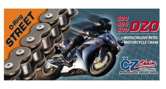 DRIVE CHAIN 520 DZO (112 LINKS) O-RING BRONZE UP TO 750CC (STREET) (35.6KN) + HOLLOW RIVET