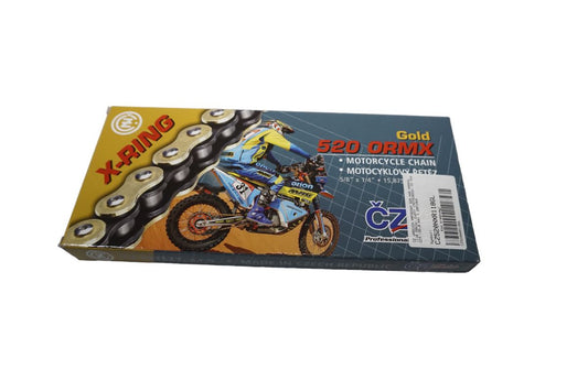 DRIVE CHAIN 520 NXR NARROW (118 LINKS) GOLD (MOTOCROSS) UP TO 450CC (35.8KN) + CLIP