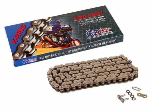 DRIVE CHAIN 520 ORH (110 LINKS) ACTIVE RING (X-RING) STREET UP TO 750CC (35.8KN) + CLIP