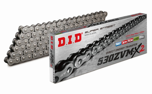 DRIVE CHAIN 530ZVMX2-112 (112 LINKS) X-RING (OPEN + RIVET LINK)