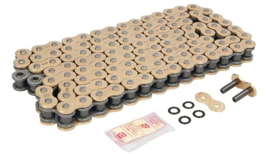 DRIVE CHAIN 525ZVMX2GG-102 (102 LINKS) GOLD X-RING (OPEN + RIVET LINK)