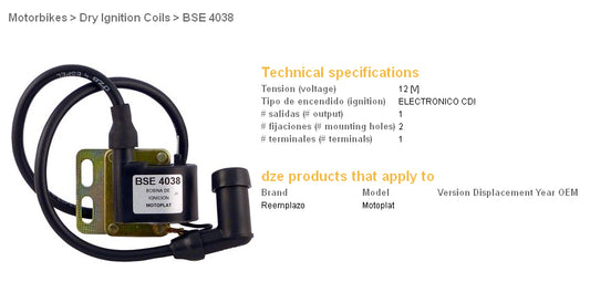 IGNITION COIL MOTOPLAT