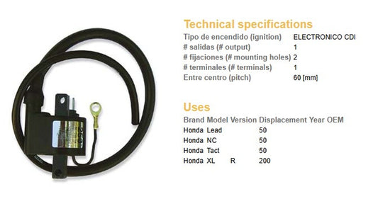 IGNITION MODULE HONDA LEAD/NC/TACT 50 XL 200R (ALL YEARS)
