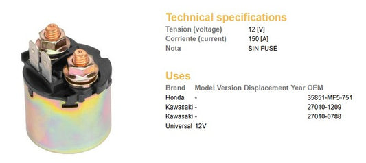 STARTER RELAY UNIVERSAL (150A)