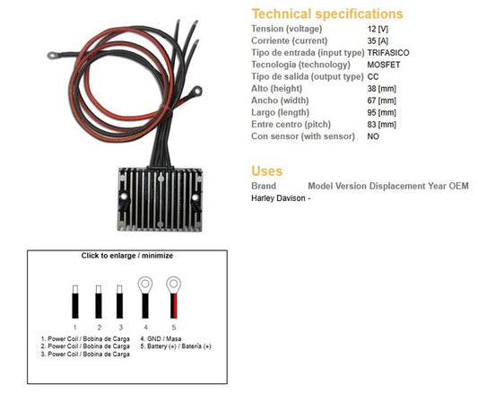 VOLTAGE REGULATOR HARLEY-DAVIDSON (ESR851)