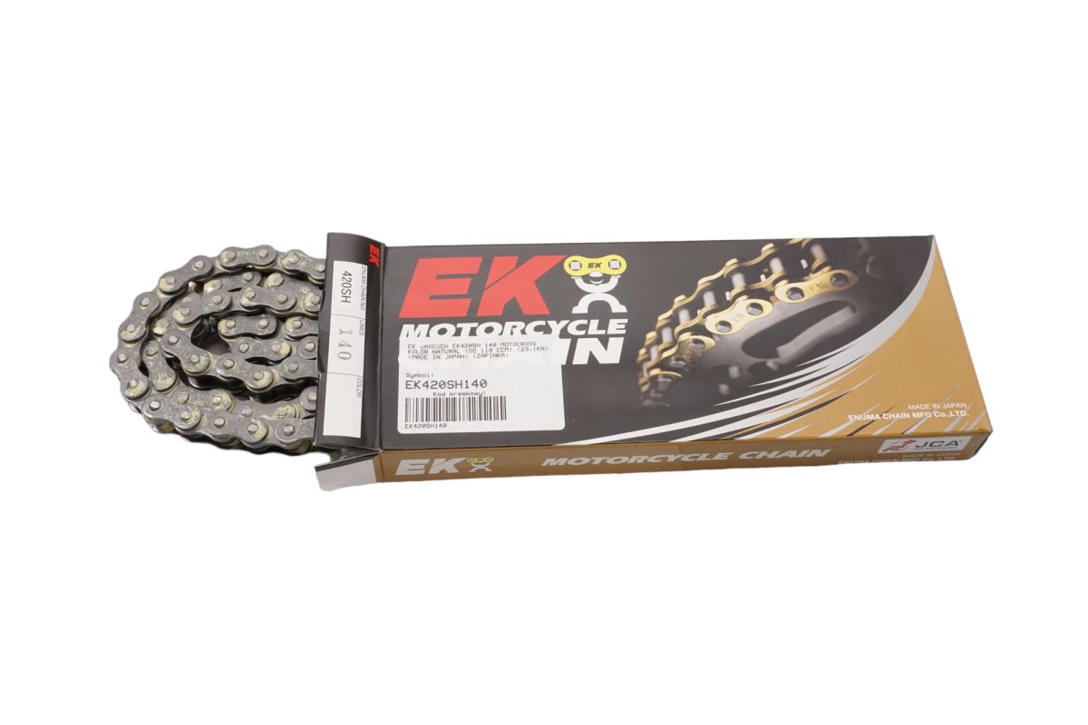 DRIVE CHAIN EK420SH 140 MOTOCROSS NATURAL COLOR (UP TO 110CC) (23.1KN) (MADE IN JAPAN) (CLIP)