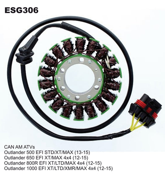 STATOR WINDING CAN-AM OUTLANDER 1000 12-16, 800/850 12-16, 650 12-15, 500 13-15, RENEGADE 1000 12-13, 800 12-13
