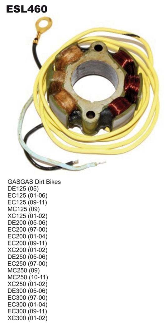 STATOR WINDING GAS GAS 125/200/250/300 97-11 WITH LIGHTS