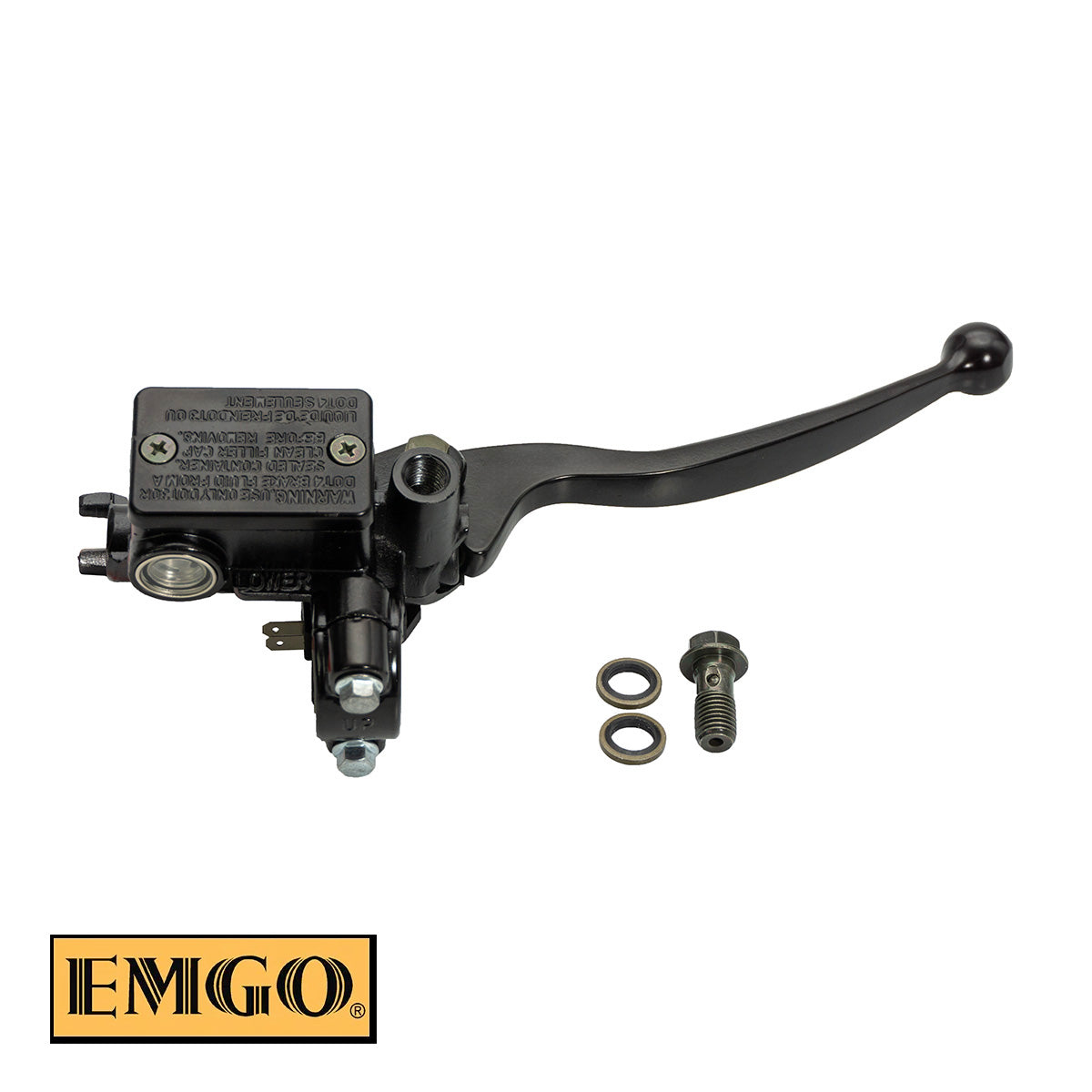 FRONT BRAKE MASTER CYLINDER COMPLETE (13MM) W/MIRROR MOUNT HONDA CBR125, XR125L, NXR125, XR250, CTX200, CBX250 TWISTER, CB300F 15-18, CBR300R 15-19, XR650L (OEM:45510-KGA-941/45510-K33-305) BLACK