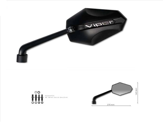 LEFT MIRROR VIPER (ALUMINIUM) COLOR BLACK