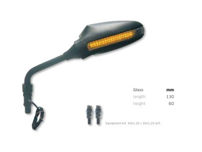 UNIVERSAL RIGHT MIRROR WITH INDICATOR BLACK (PAIR WITH FAR6415)
