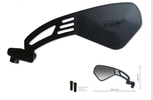 RIGHT MIRROR VIPER (ALUMINIUM) BLACK