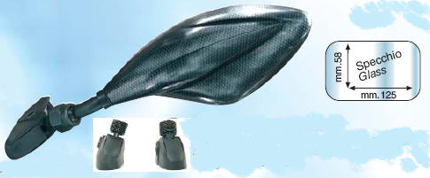 UNIVERSAL RIGHT MIRROR CARBON (FOR FAIRING) (WITH ADAPTER) (PAIR=6757)