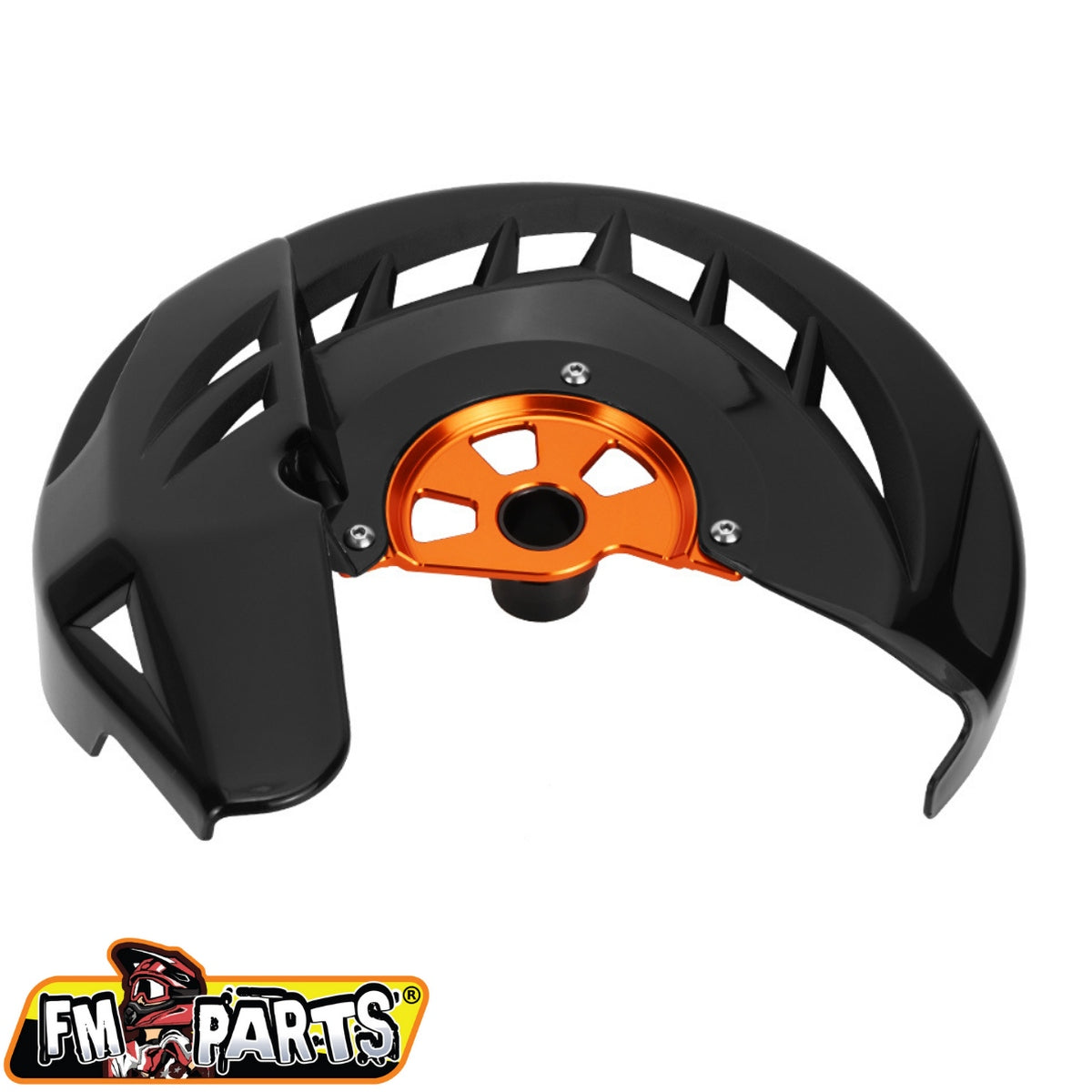 FRONT BRAKE DISC GUARD BLACK-ORANGE (AXLE 22MM) 15-23 KTM