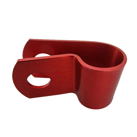 BRAKE HOSE CLAMP ALUMINIUM RED