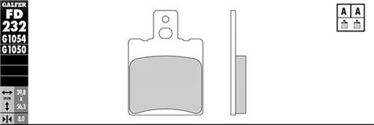 BRAKE PADS KH047 SEMI-METALLIC (THICKNESS 8.0MM)