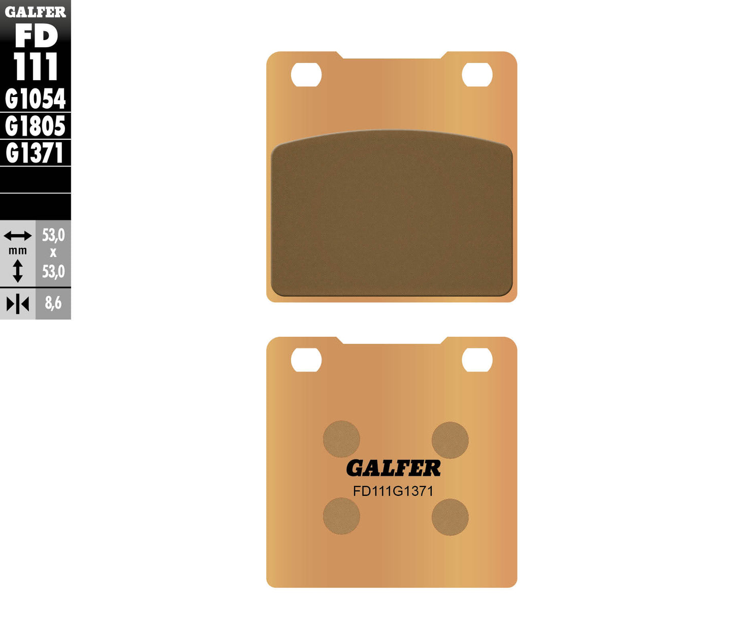 BRAKE PADS KH063 / KH161 SINTERED METALLIC (GOLD) STREET