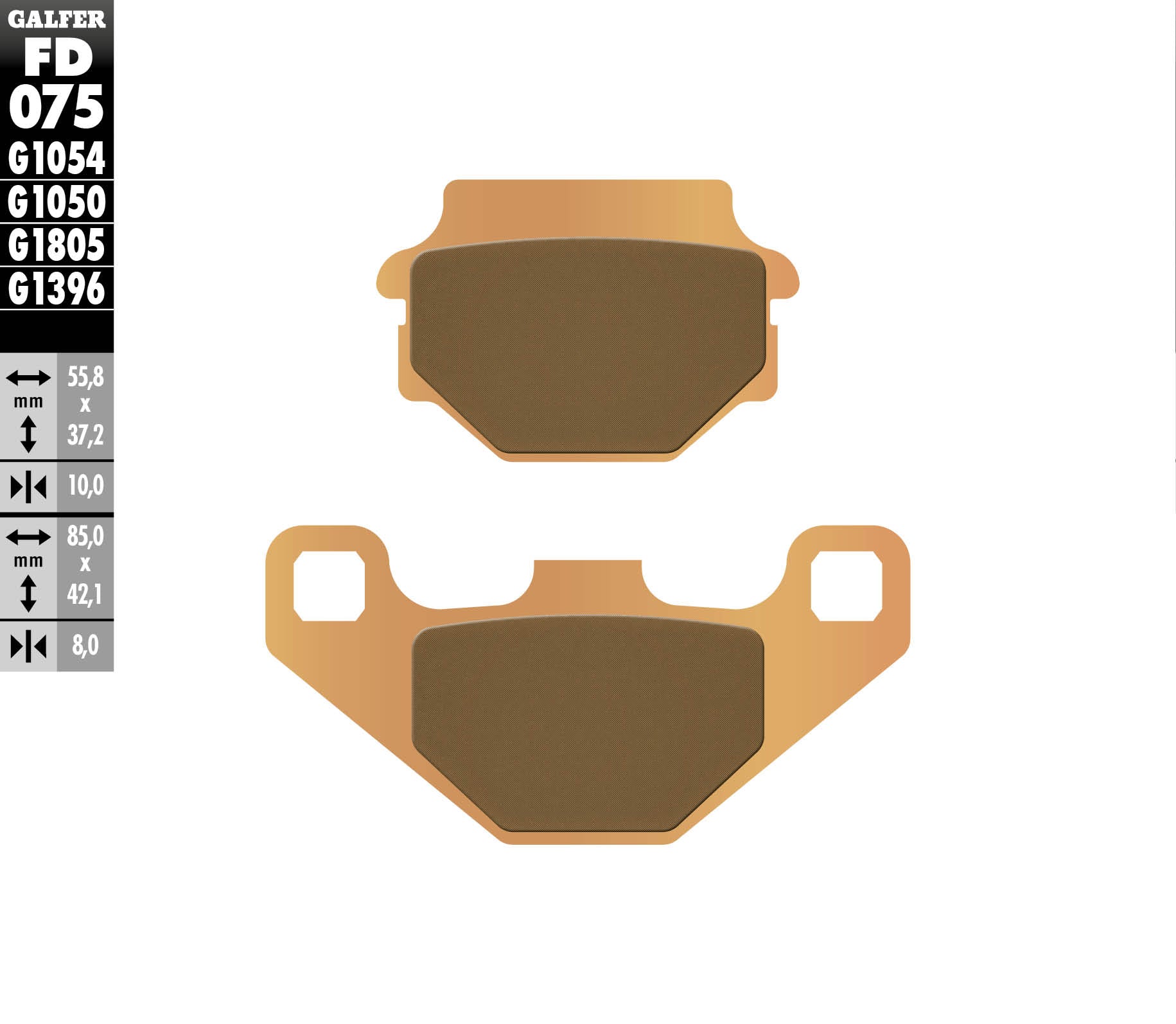 BRAKE PADS KH067 SINTERED METALLIC (GOLD) OFF ROAD