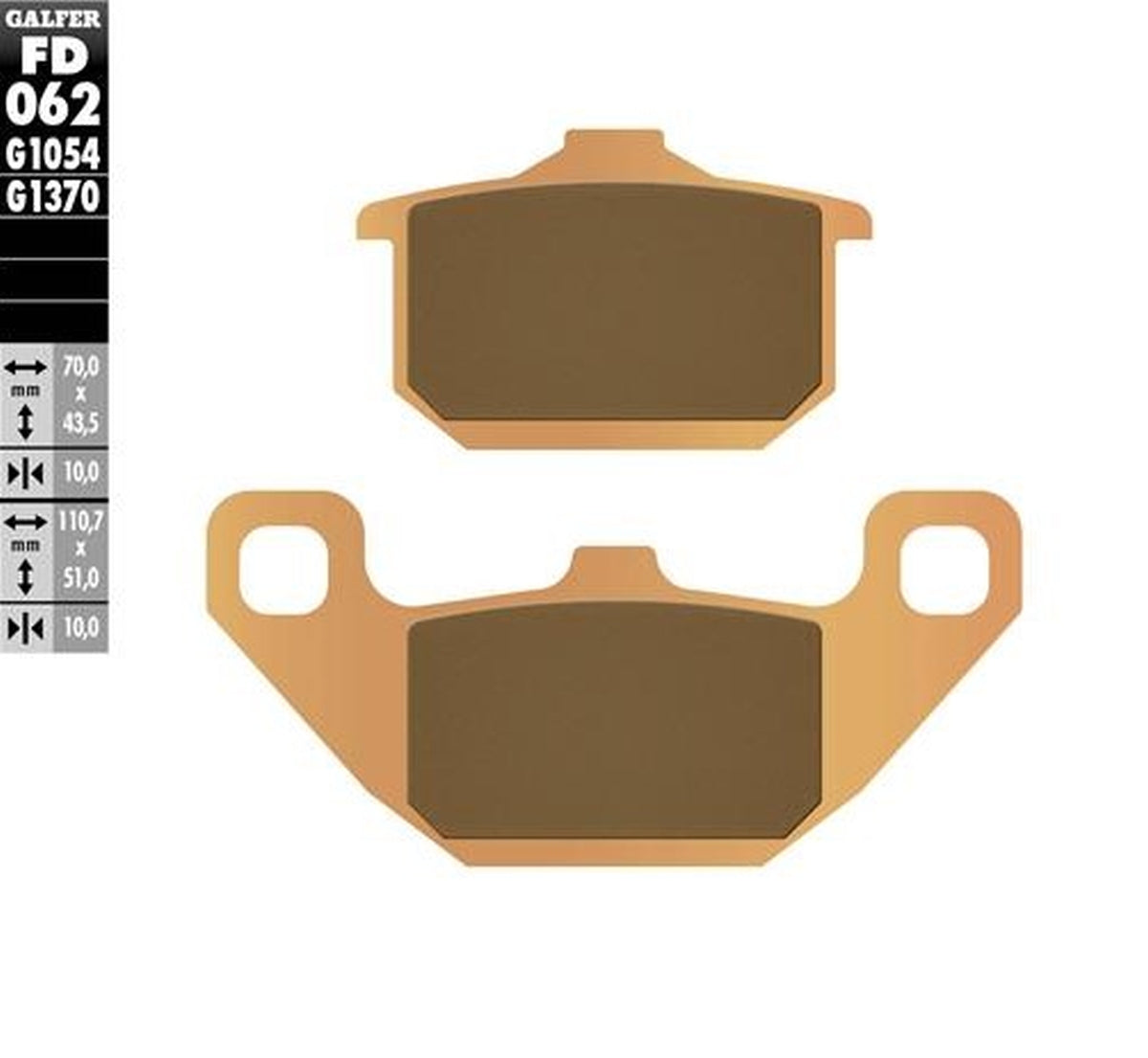 BRAKE PADS KH085 SINTERED METALLIC (GOLD) STREET