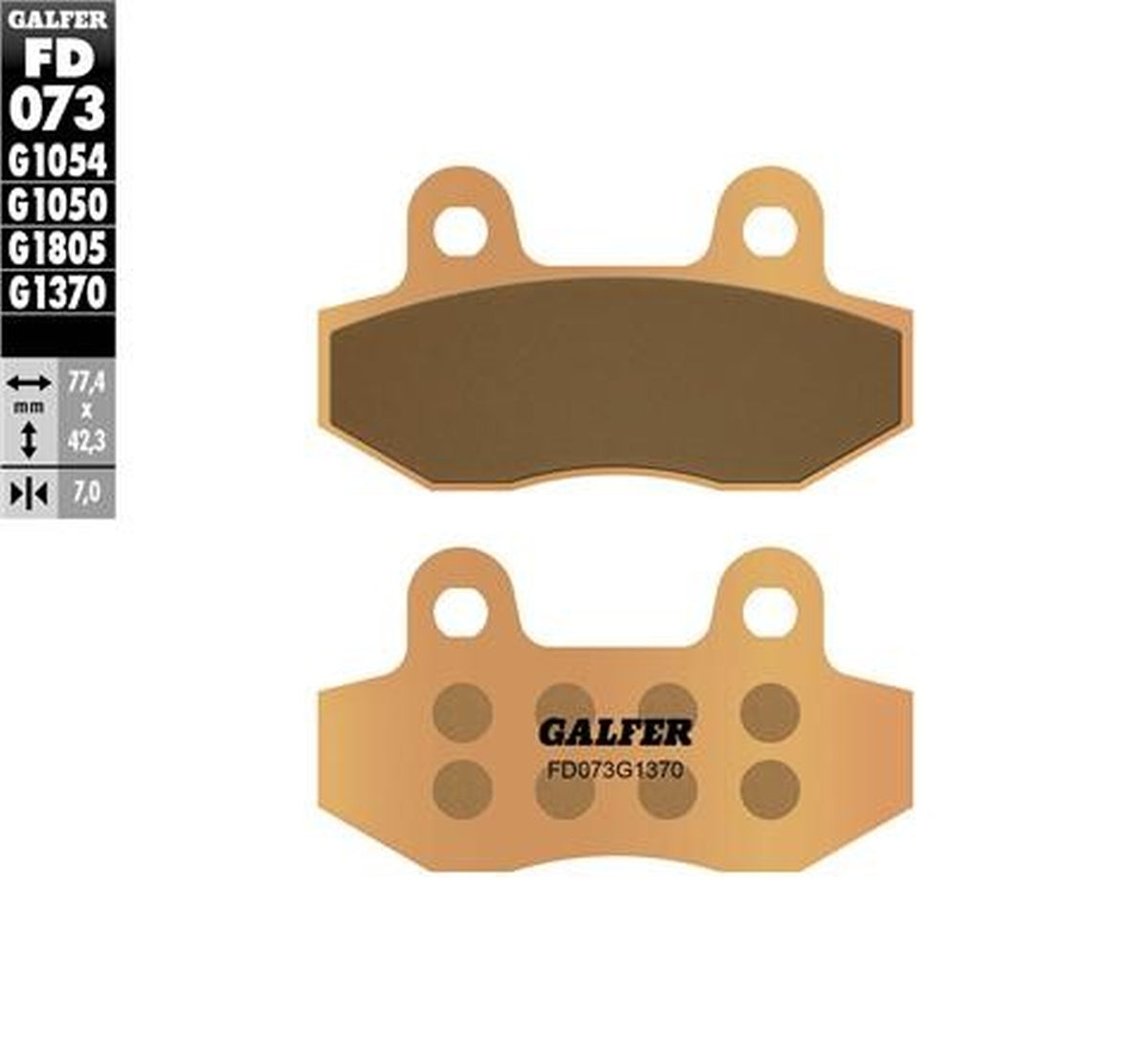 BRAKE PADS KH086 SINTERED METALLIC (GOLD) STREET