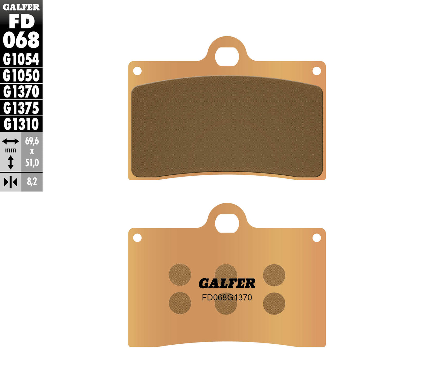 BRAKE PADS KH095 SINTERED METALLIC (GOLD) STREET