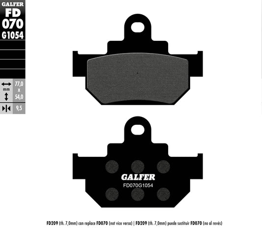 BRAKE PADS KH106/2 SEMI-METALLIC (THICKNESS 9.5MM)
