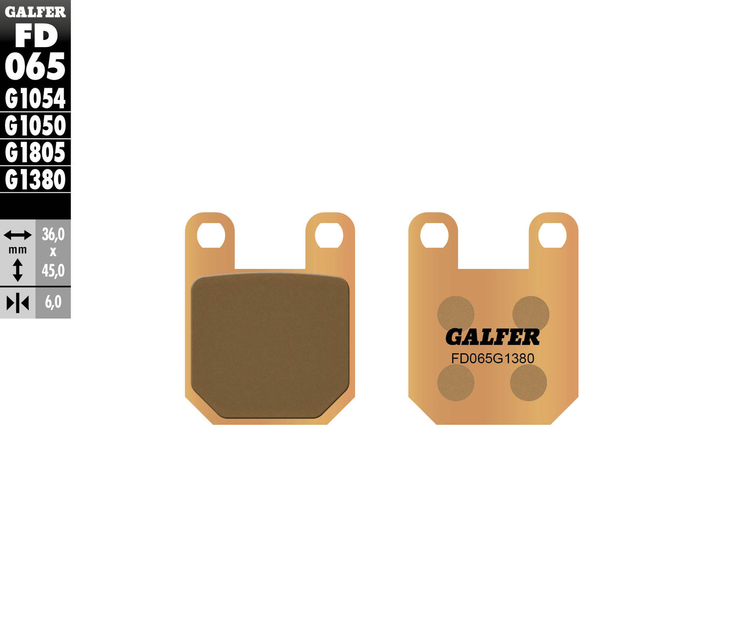 BRAKE PADS KH115 SINTERED METALLIC (GOLD) SCOOTER