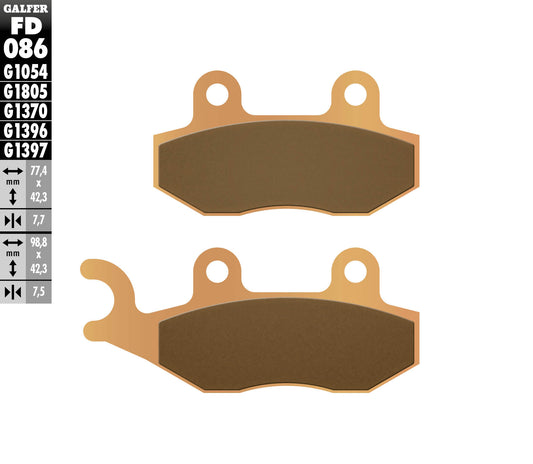 BRAKE PADS KH135 / KH214 SINTERED METALLIC (GOLD) ATV