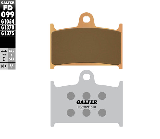BRAKE PADS KH145 / KH236 SINTERED METALLIC (GOLD) SPORT