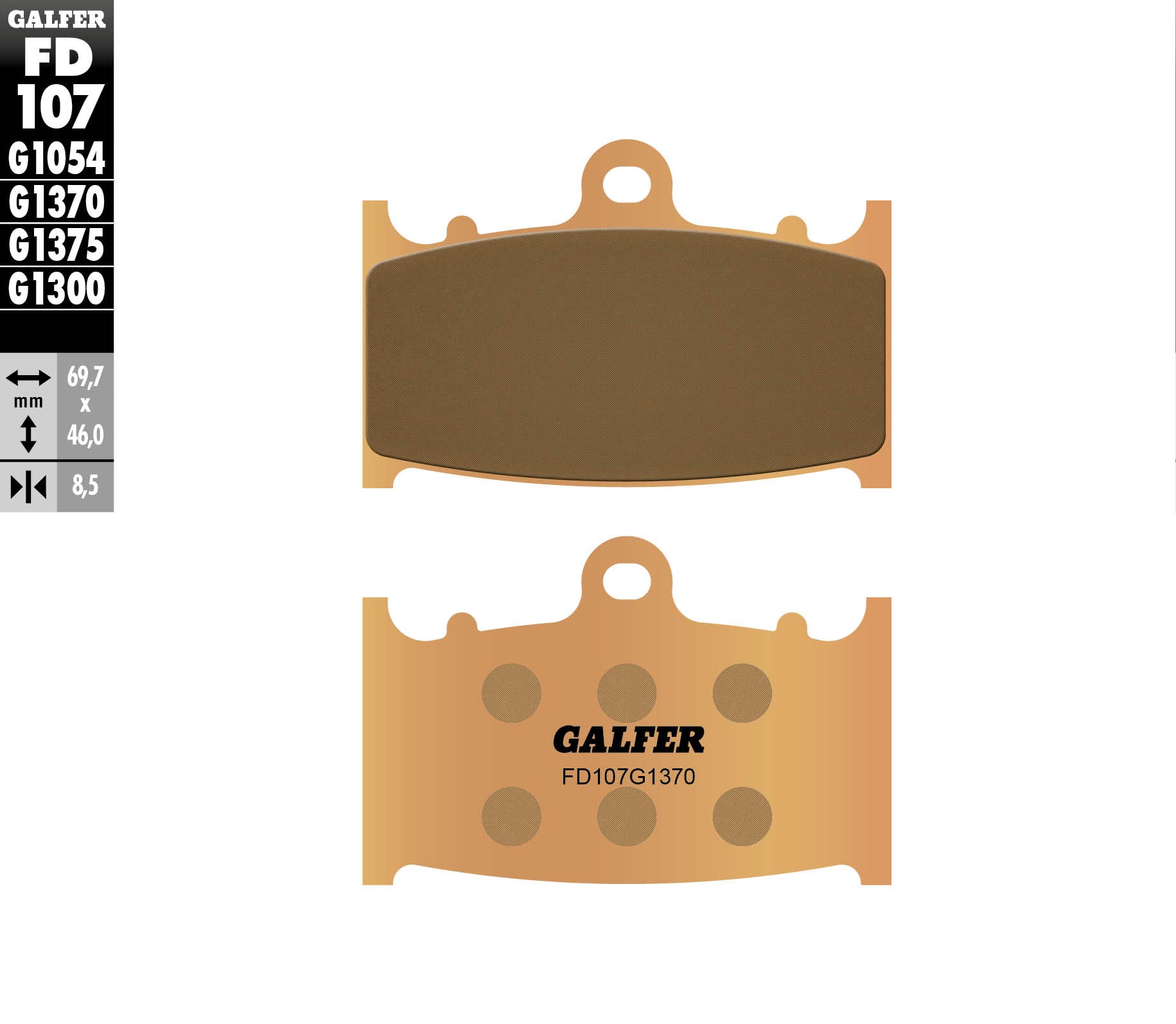 BRAKE PADS KH158 SINTERED METALLIC (GOLD) STREET