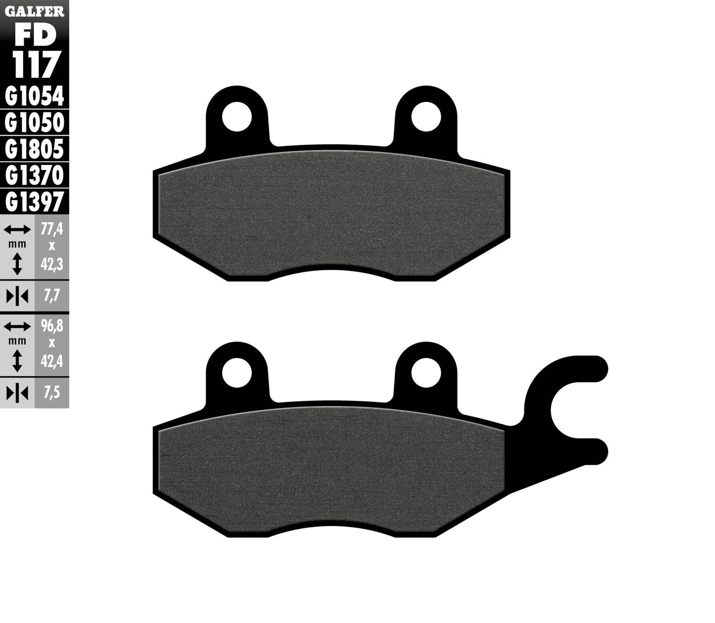 BRAKE PADS KH165 SEMI-METALLIC SCOOTER