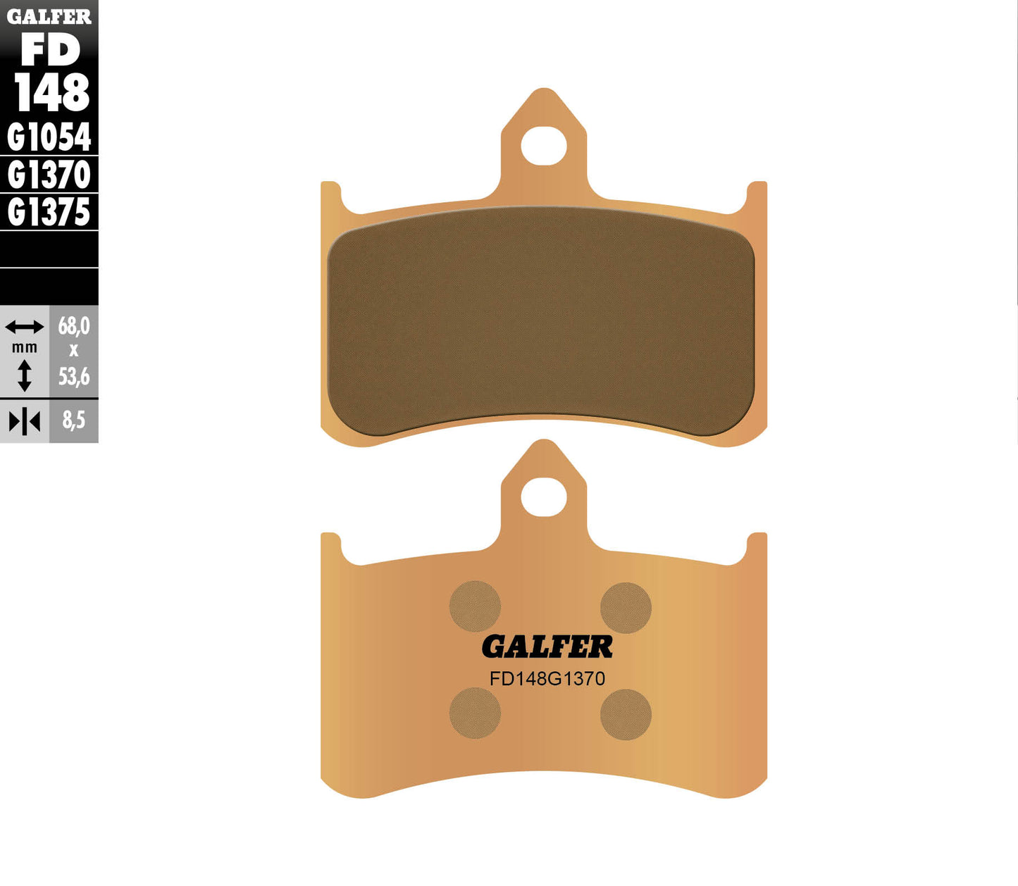 BRAKE PADS KH187 SINTERED METALLIC (GOLD) STREET