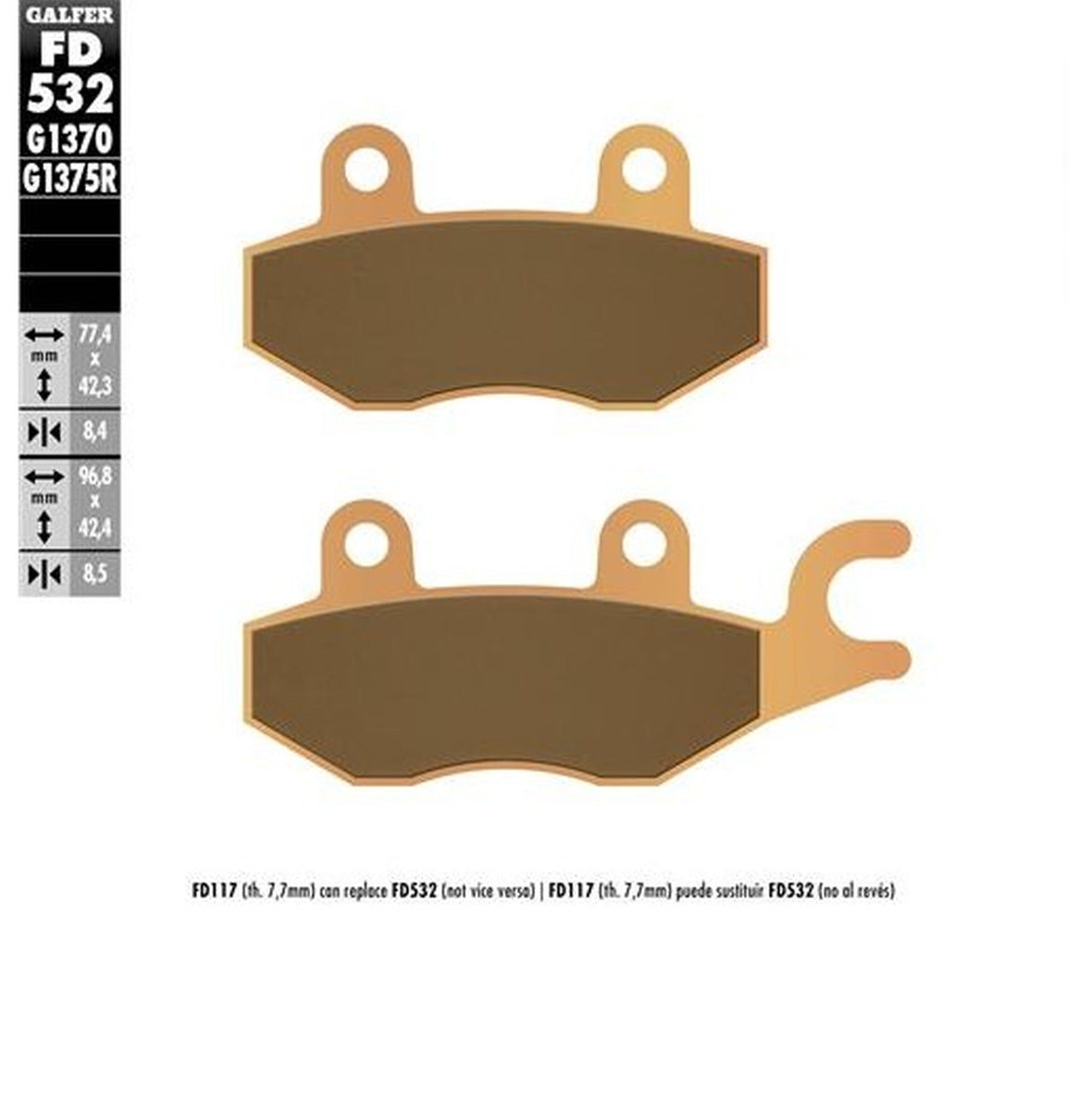 BRAKE PADS KH197 SINTERED METALLIC (GOLD) STREET