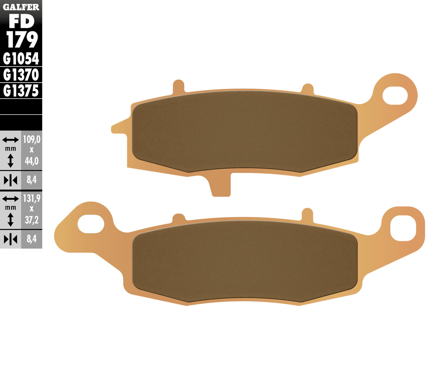 BRAKE PADS KH231 SINTERED METALLIC (GOLD) STREET