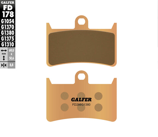 BRAKE PADS KH252 / KH380 SINTERED METALLIC (GOLD) SCOOTER
