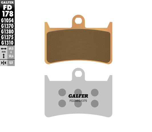 BRAKE PADS KH252 / KH380 SINTERED METALLIC (GOLD) SPORT
