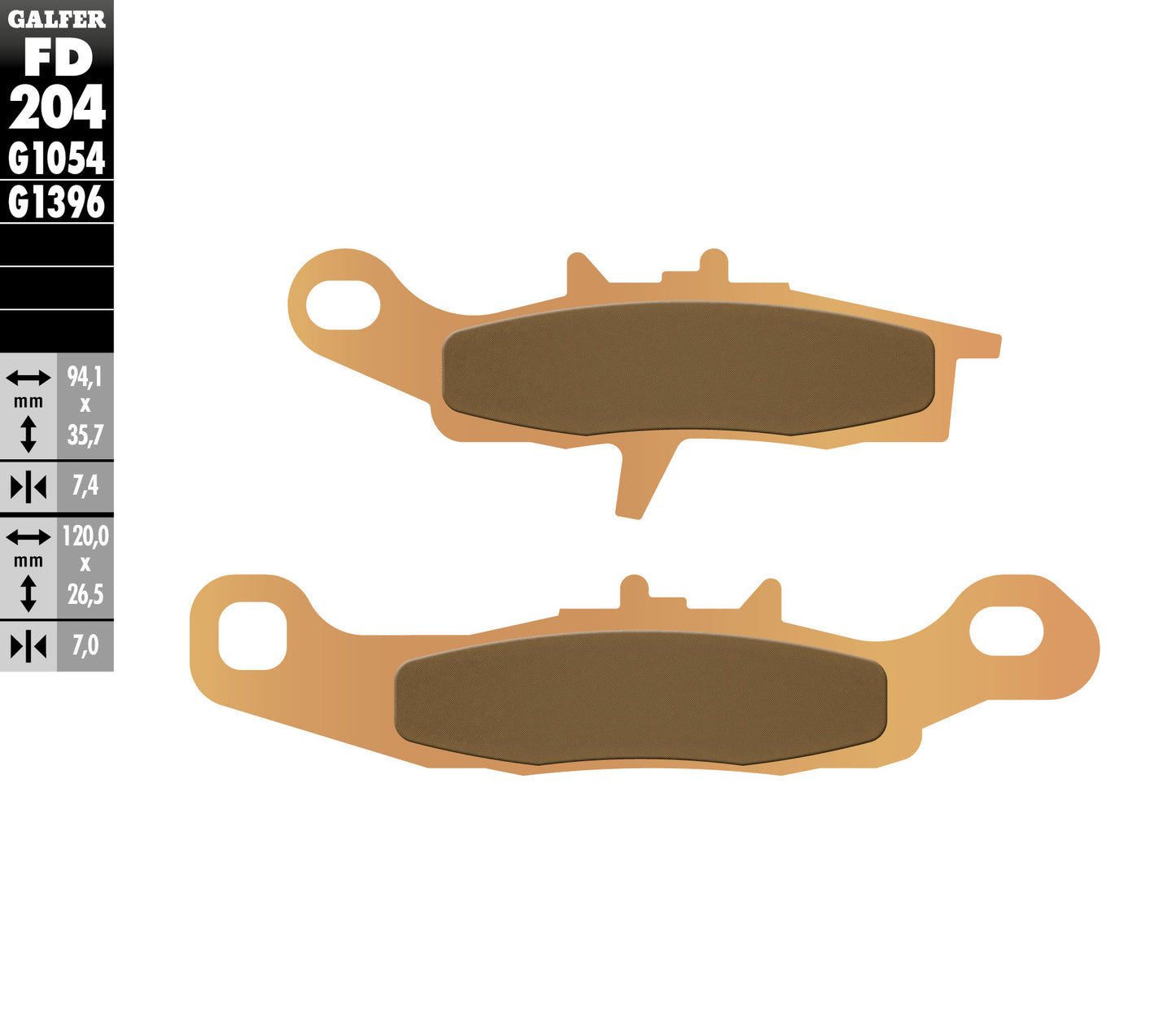 BRAKE PADS KH258 SINTERED METALLIC (GOLD) OFF ROAD