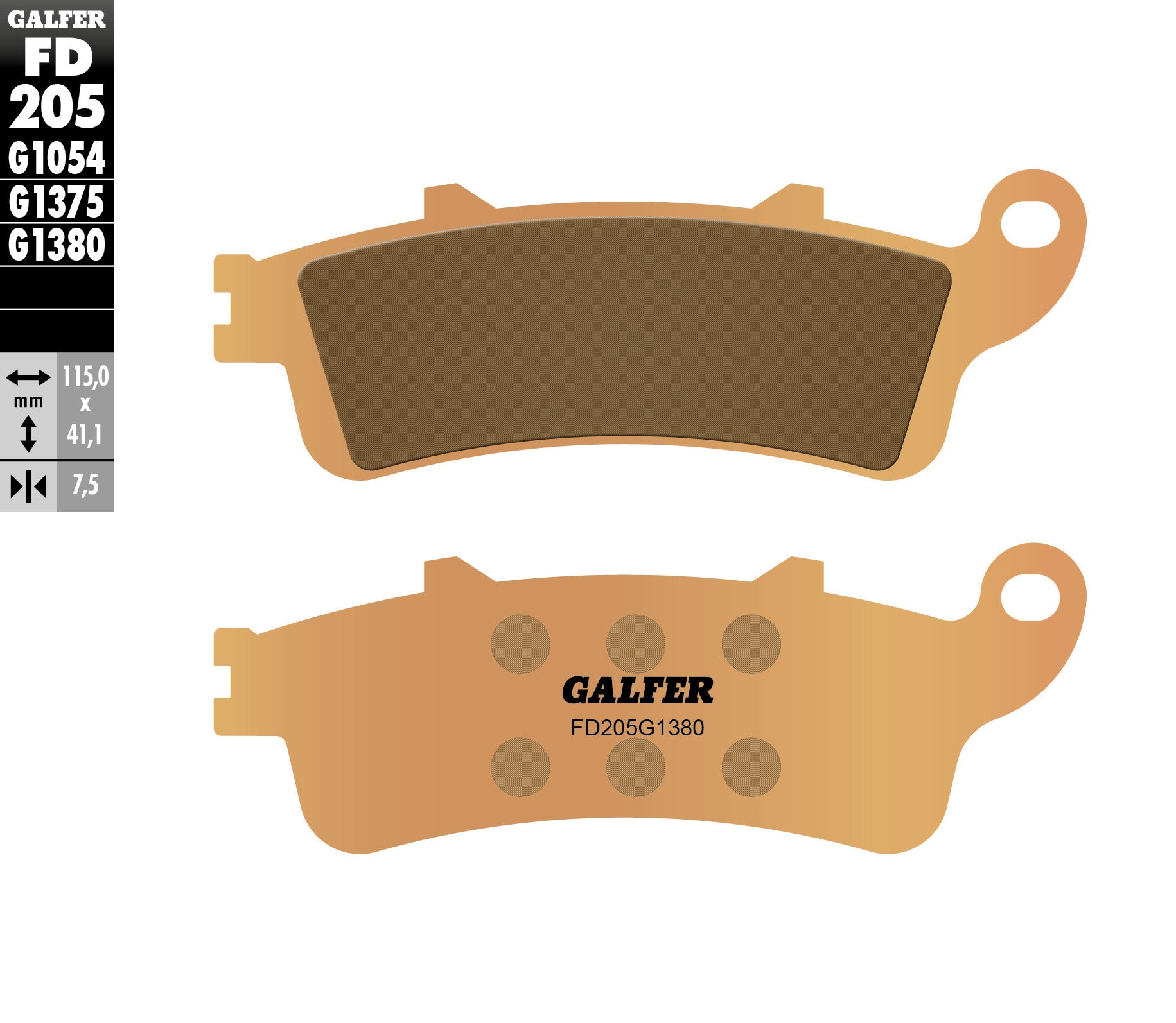 BRAKE PADS KH261 / KH281 SINTERED METALLIC (GOLD) SCOOTER