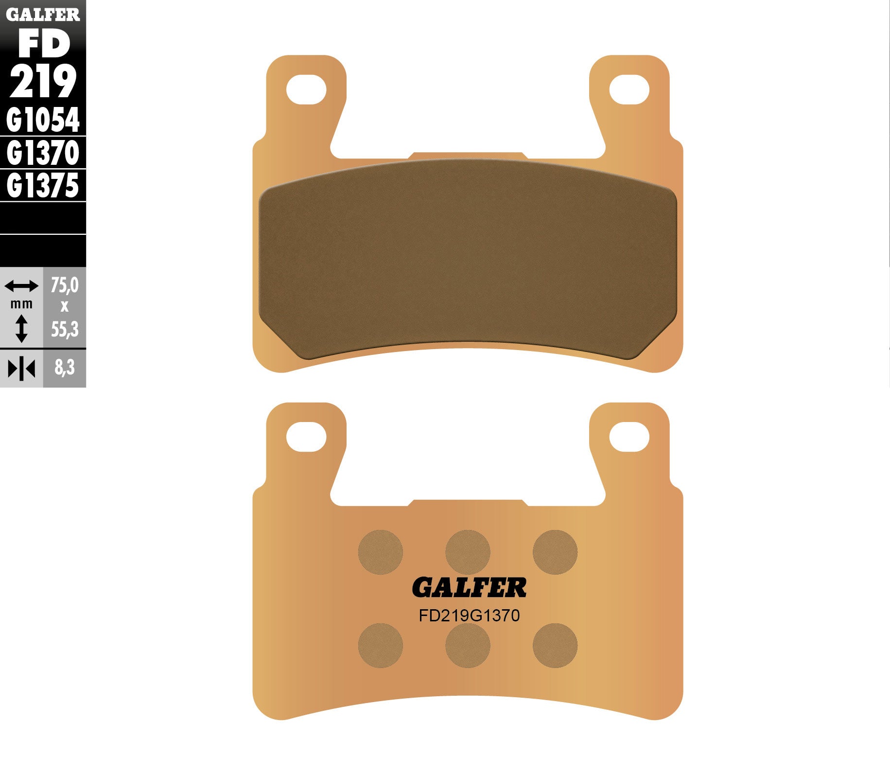 BRAKE PADS KH265 / KH296 SINTERED METALLIC (GOLD) STREET