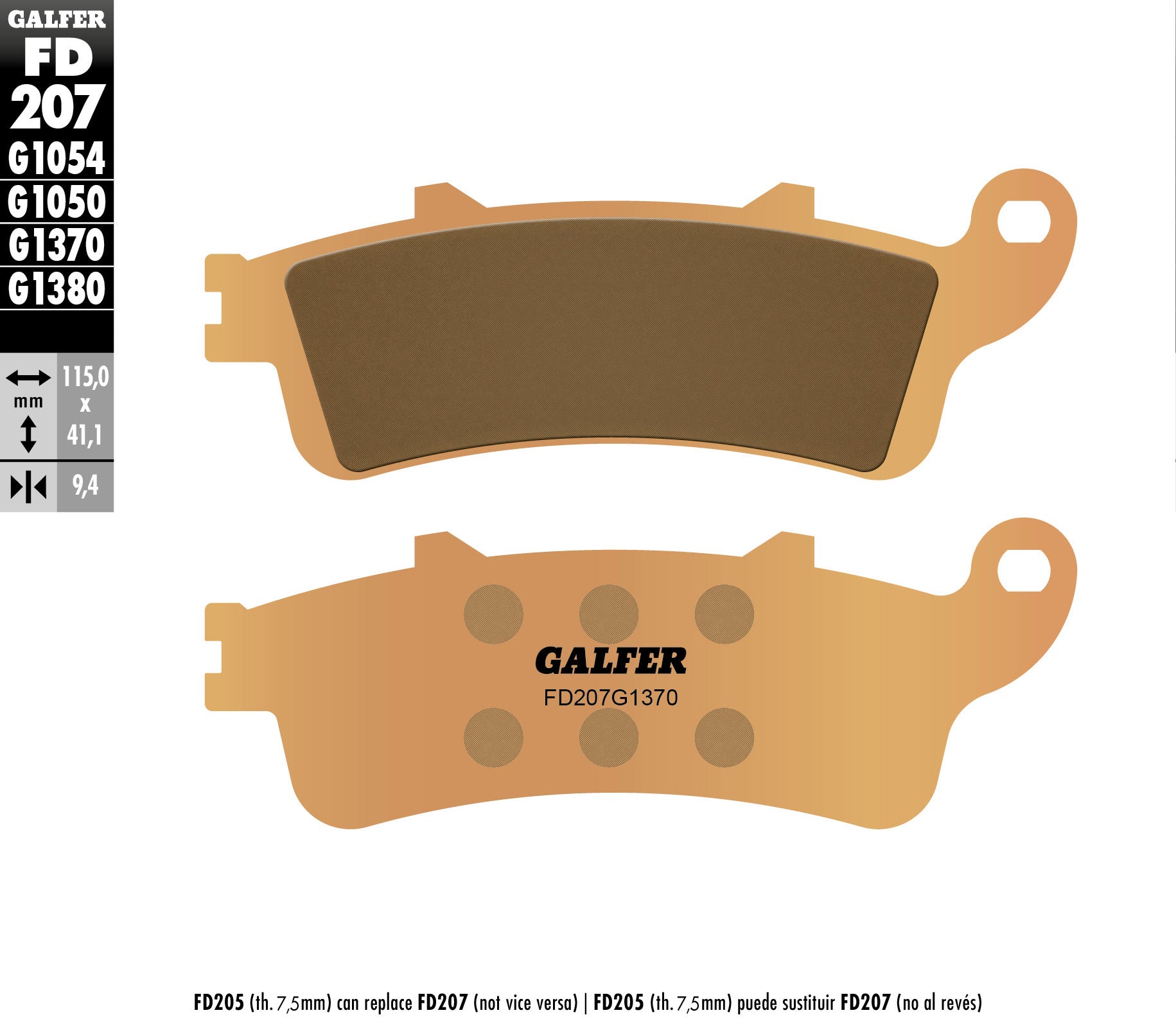 BRAKE PADS KH281 / KH261 SINTERED METALLIC (GOLD) STREET