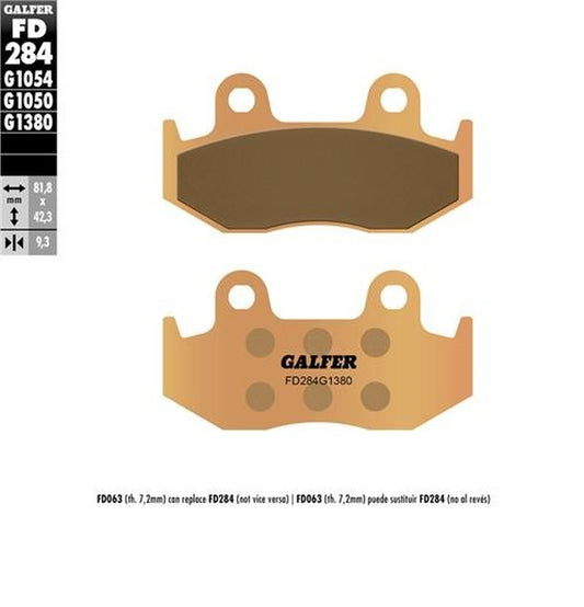 BRAKE PADS KH323 SINTERED METALLIC (GOLD) (THICKNESS 9.2MM)